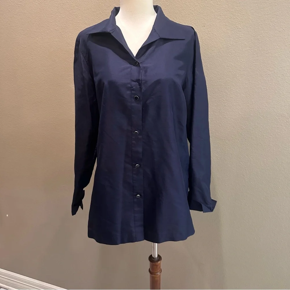 Talbots Midnight Blue Button Down Shirt - Picture 13 of 14